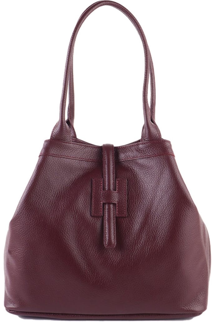 Echt lederen handtas Madou - Made in Italy - Bordeaux