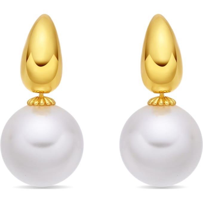 Luxenter Oorbellen met witte parel en 18-karaats geelgouden afwerking - Rosmi