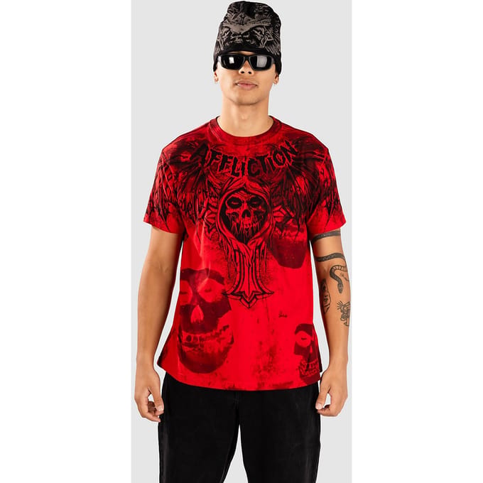 Affliction Misfits Bat T-Shirt rood