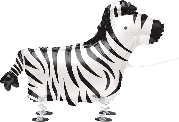 Grote Loopbare Zebra Folieballon voor Feest en Decoratie - 76 cm