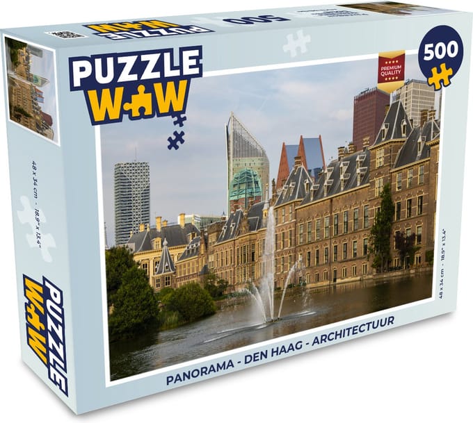 Puzzel Panorama - Den Haag - Architectuur - Legpuzzel - Puzzel 500 stukjes