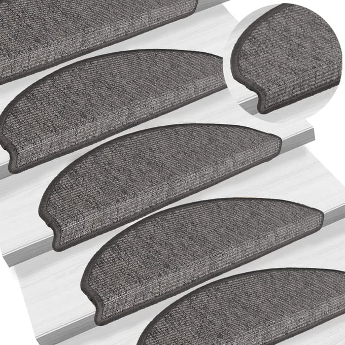 vidaXL Trapmatten 15 st 65x21x4 cm Beige en Grijs Halfrond Groot