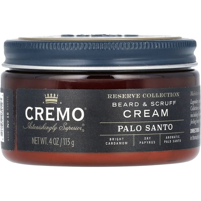 Cremo, Reserve Collection, Beard and Seed Coat Cream, Palo Santo, 4 oz (113 g) gray
