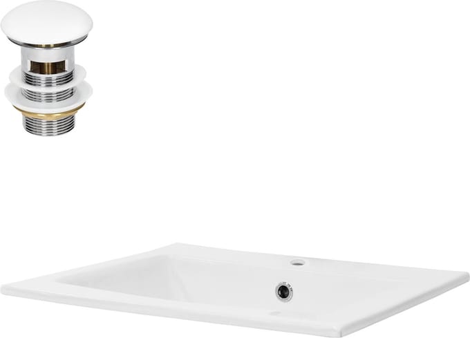 Wastafel incl. afloop met overloop 45x22,5x42 cm wit keramiek LuxeBath