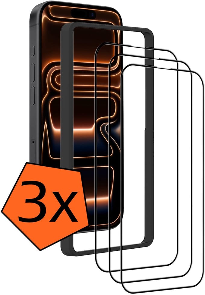 Screenprotector - 3 Stuks - Geschikt voor Apple iPhone 17 Pro Max / 18 Pro Max - Met Installatie Frame - Gehard Glas - Beschermglas - Tempered Glass - Screen Protector