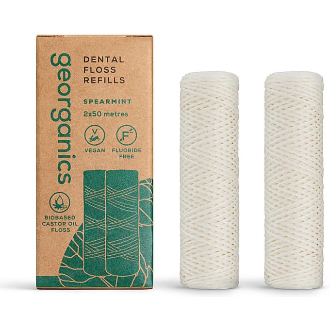 Georganics - Flosdraad navulling - Spearmint - Composteerbaar - Veganistisch - Plasticvrij