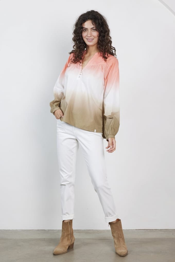 Blouse Nelsi dip dye Neon orange