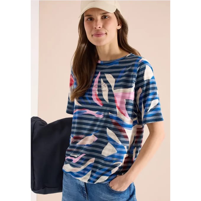 Shirt met korte mouwen en burn-out strepen