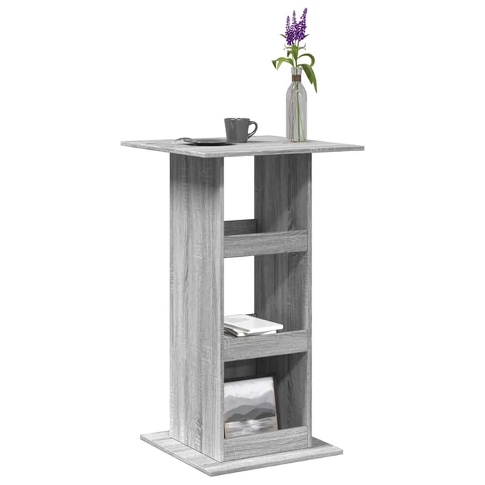 vidaXL - Bartafel - met - opbergruimte - 60x60x102 - cm - hout - grijs - sonoma - eiken