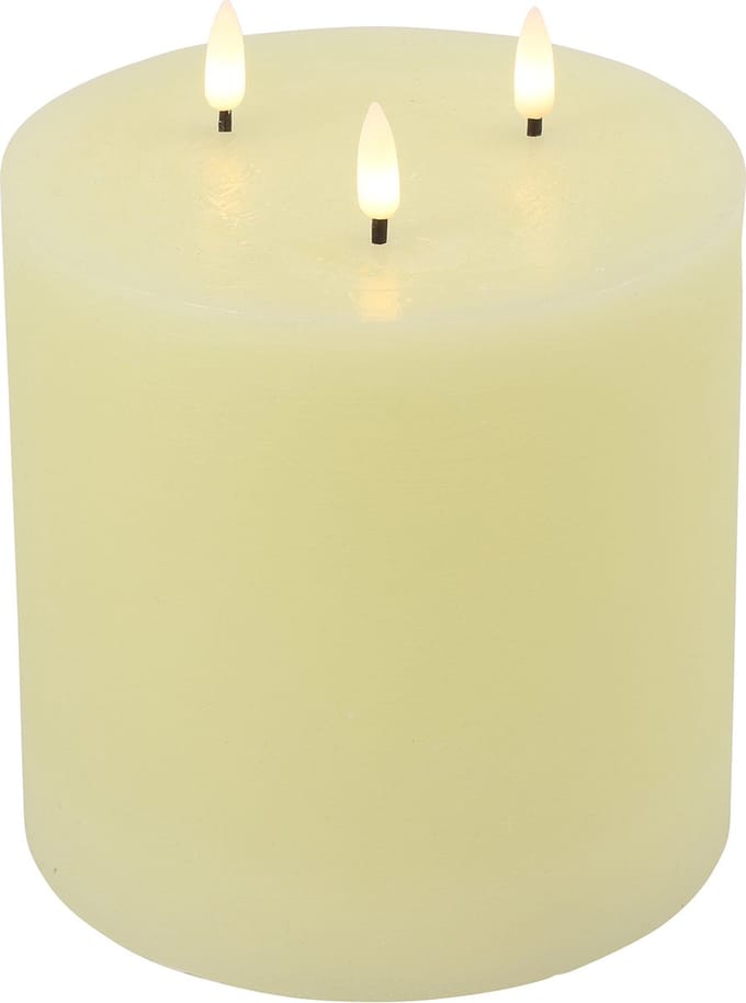 Led Kaars - Stompkaars - dia. 15CM - LED rond Lyon - crème
