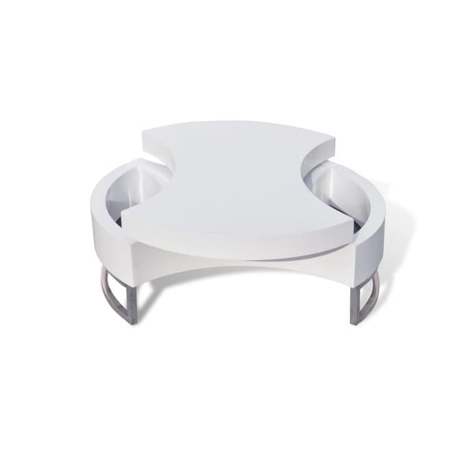 vidaXL Salontafel met aanpasbare vorm hoogglans wit