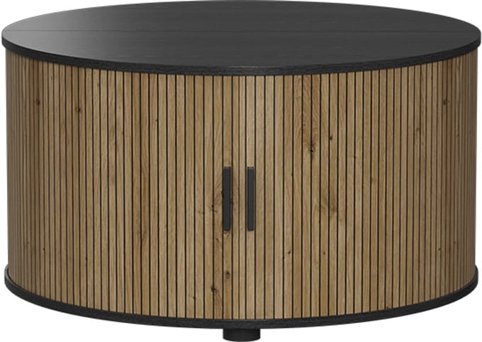 Vicco Salontafel Selva, Eiken/Zwart, 80 x 80 cm met schuifdeur
