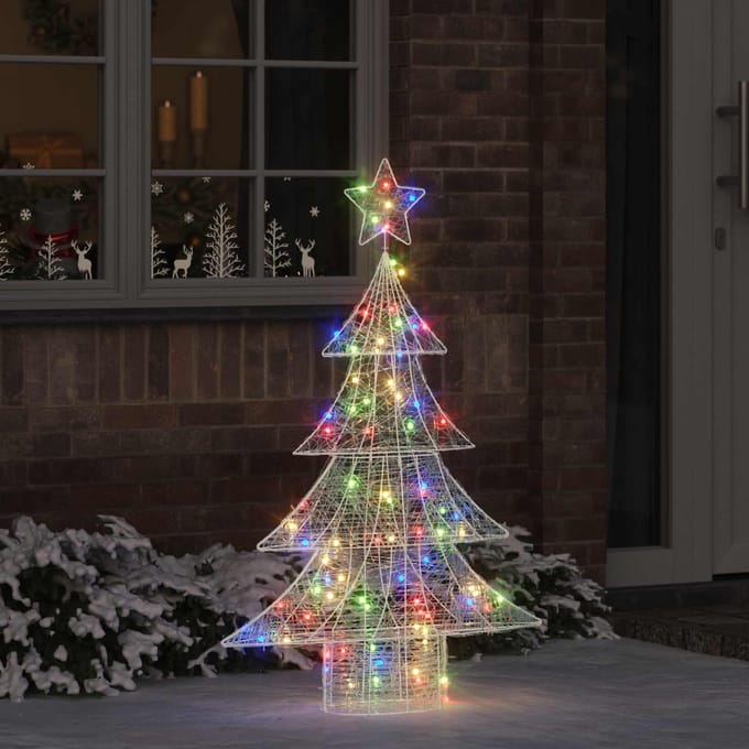 vidaXL Kerstboom 100 LED's Meerkleurig 120 cm Acryl