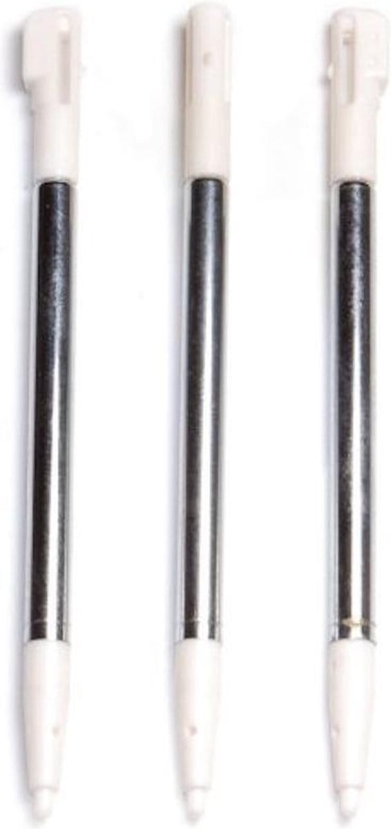 3x Inschuifbare Aluminium Stylus Pen geschikt voor Nintendo DSi Wit