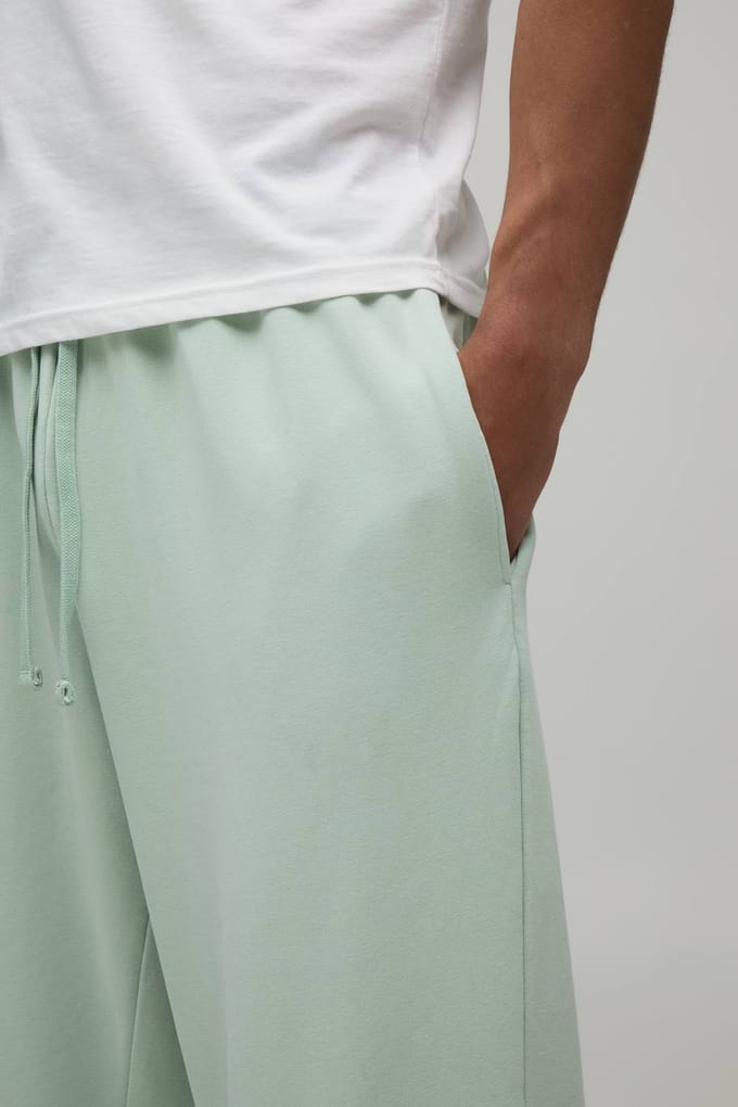 Balloon Fit Gewassen Loopback Joggingbroek | Sage | Size Small