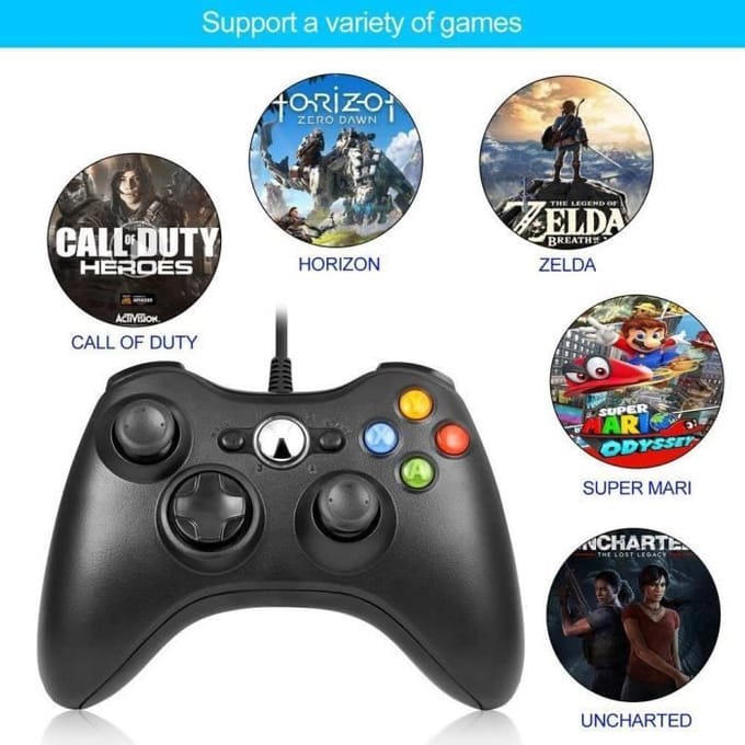 Manette - Xbox - Xbox 360 - Design Ergonomique - Double Vibration - USB