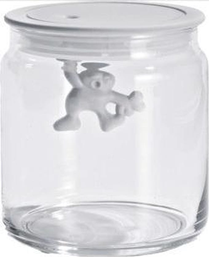 Alessi Gianni - Glazen pot met deksel 12 cm - Wit