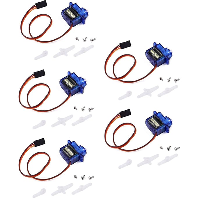 Micro Servomoteur 9G – Pack de 5 – Plastique Bleu – Compatible avec Arduino, Hélicoptère RC, Avion, Bateau, Robot bleu