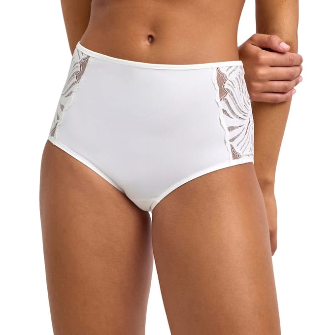 FALKE Delicate Touch Mid Waist met kant functioneel materiaal broek van onderlaag dames wit - maat M