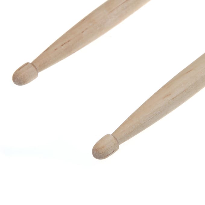 Paar 5A esdoornhouten drumsticks voor drumstel lichtgewicht professioneel beige