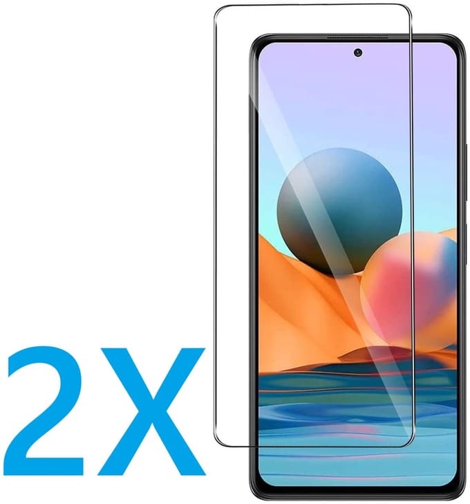 Glasplaatje Geschikt voor: Xiaomi Redmi Note 10 Pro - 2x Screenprotector - screen protector - glas - bescherm - beschermglas