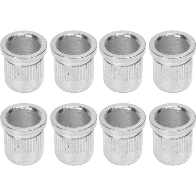 8 PIÈCES Embout de Corde de Guitare Alliage Compact Boucle Basse Traversante pour Remplacement Noir argenté