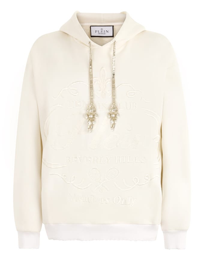 Washed Hoodie Tennis Club Crystals
