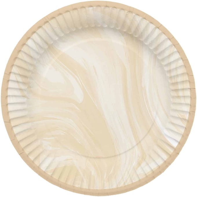Folat - Borden Marmer Beige 23 cm - 8 stuks