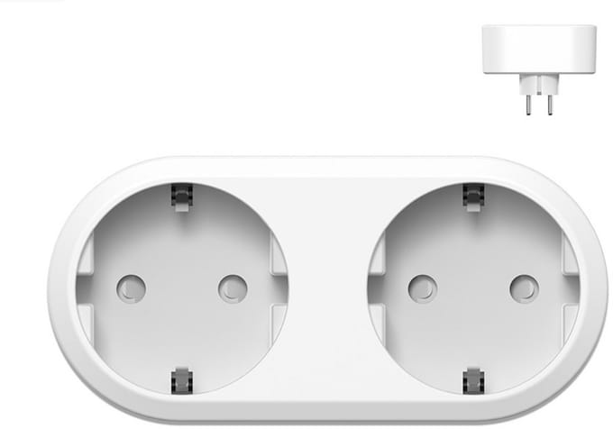 Navid Slimme Stekker Duo 16A – WiFi Smart Plug met Energiemeter – 2 Stopcontacten – Google Home & Alexa – iOS & Android