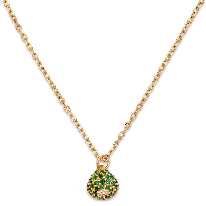Mediterranean | 14K vergulde ketting met smaragdgroene pavé zirkonia hanger