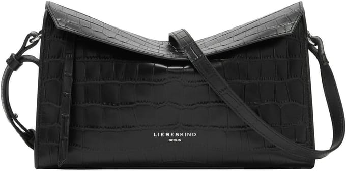 Dames Schoudertas Zwart Croco Crossbody Tas