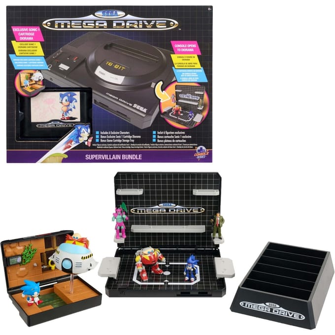 Console Heroes Sega Mega Drive Console & Sonic The Hedgehog Supervillain Bundle Diorama