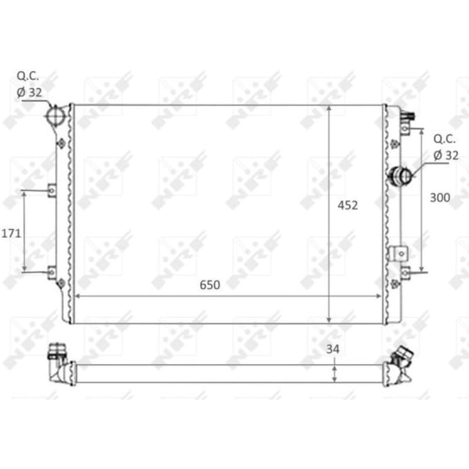 Radiator, motorkoeling NRF 58464