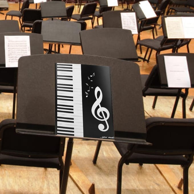 Muziekpartituurmap A4-formaat 4 pagina's Muziekthema Partituurmap voor Pianist black