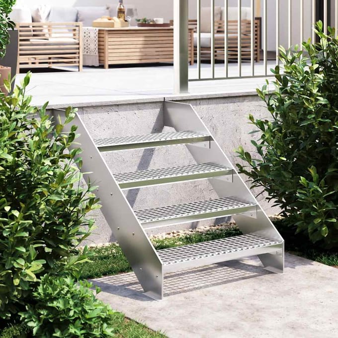 vidaXL - Traptrede - rooster - 70x24x7 - cm - gegalvaniseerd - staal