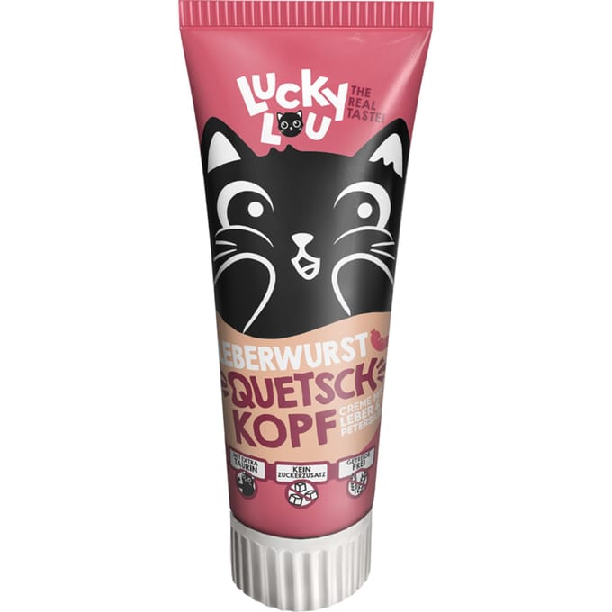 Voordeelpakket: 2x 75g Lucky Lou Tube met Leverworst om uit te knijpen Kattensnacks