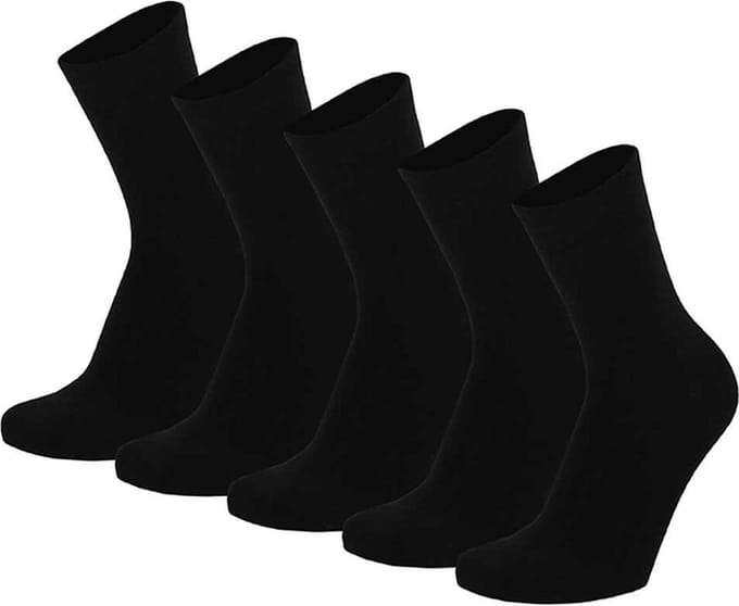 Apollo kindersokken Naadloos Zwart 5-pack. Maat 23-26