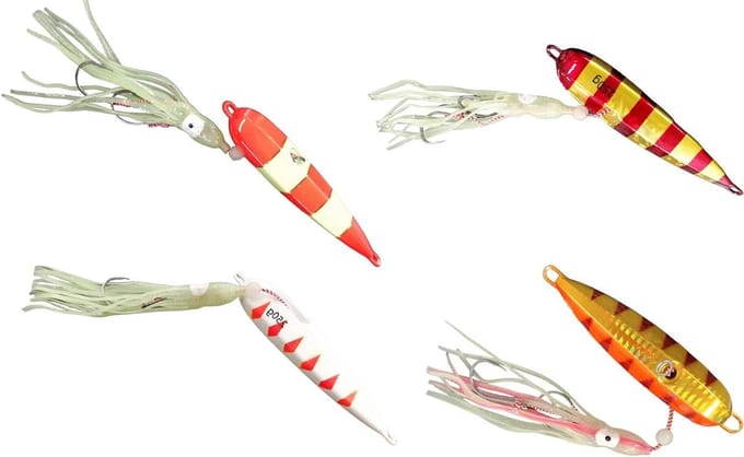 Kunstaas - Jig Lokaas - Zeevissen - Octopus Glow - 200 Gram - Goud Rood