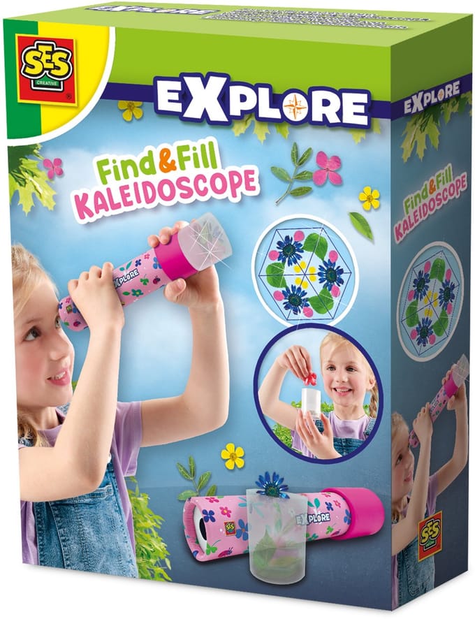 SES Creative – Explore - Vind en vul caleidoscoop - Maak je eigen caleidoscoop met de natuur - STEM speelgoed - Experimenteerset
