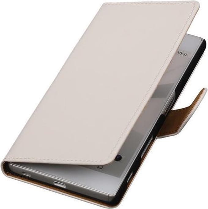 Sony Xperia Z5 - Croco Booktype Wallet Hoesje Wit