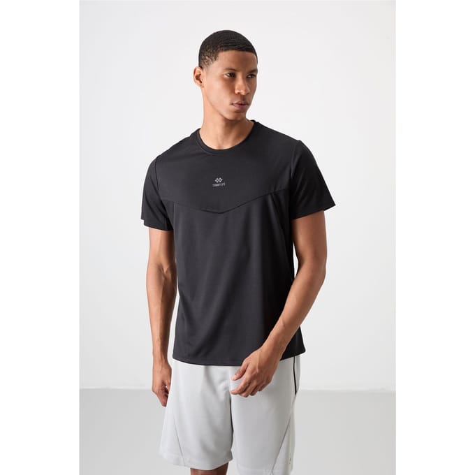 Heren Effen Polyester Ronde Hals T-shirt