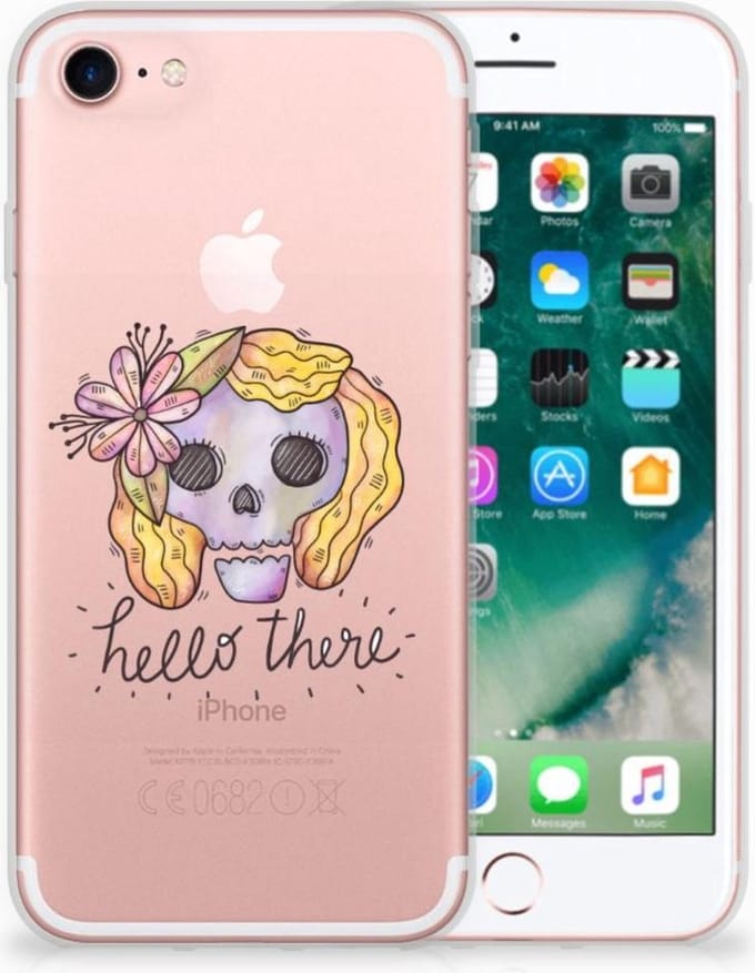 Silicone Back Case iPhone SE 2022 | SE 2020 | 8 | 7 Boho Skull