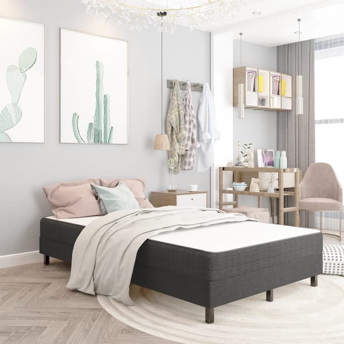 vidaXL - Boxspringframe - stof - grijs - 120x200 - cm