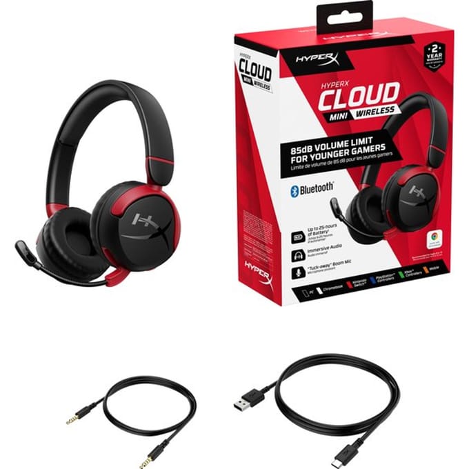 HyperX Cloud Mini - Draadloze Gaming Headset - Voor Jonge Gamers - Zwart Rood