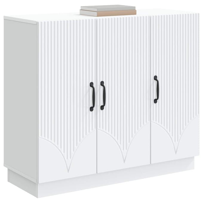 vidaXL - Dressoir - Wit - 89 - x - 34,5 - x - 77 - cm - Bewerkt - hout