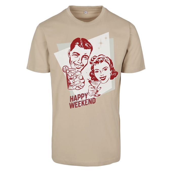 Urban Classics - Happy Weekend Dames T-shirt - XS - Creme