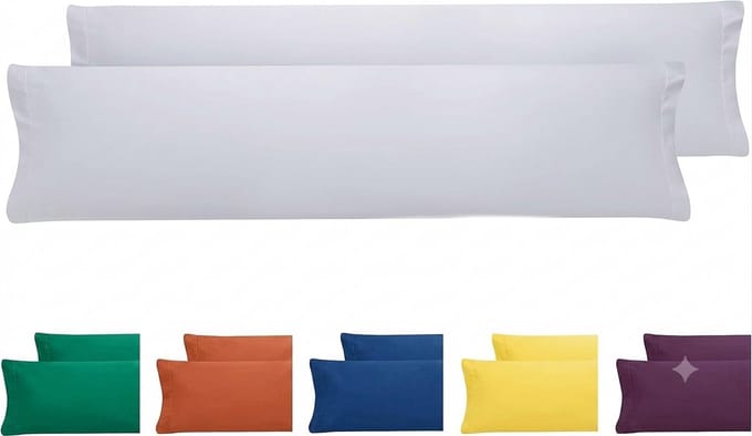 Livatto Set van 2 kussenslopen, microvezel, extra zacht, hypoallergeen, 135x40 cm