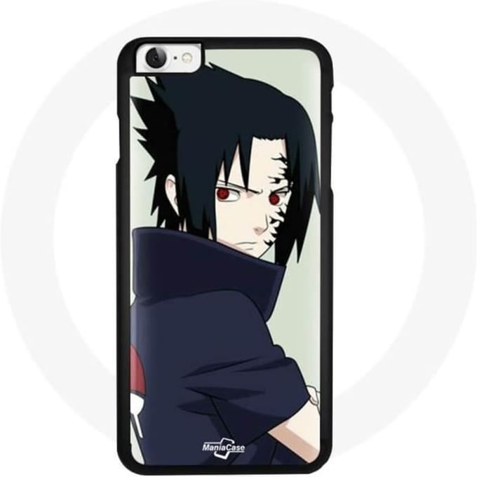 Coque - Maniacase - Iphone 8 - Sasuke Naruto Anime - Souple - Protection et décoration noir