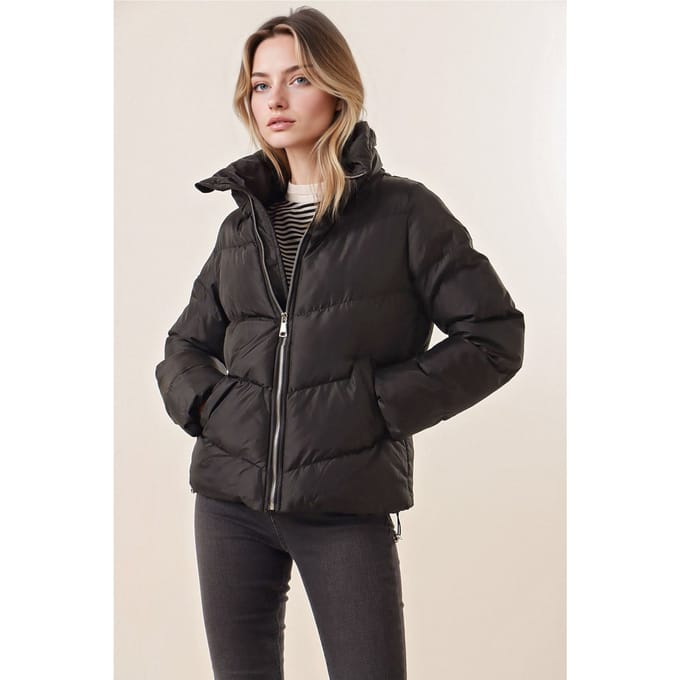 Dikke Rits Kraag Puffer Jacket