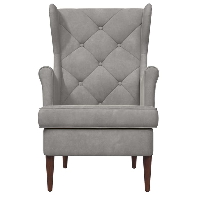 vidaXL - Fauteuil - Lichtgrijs - Fluweel
